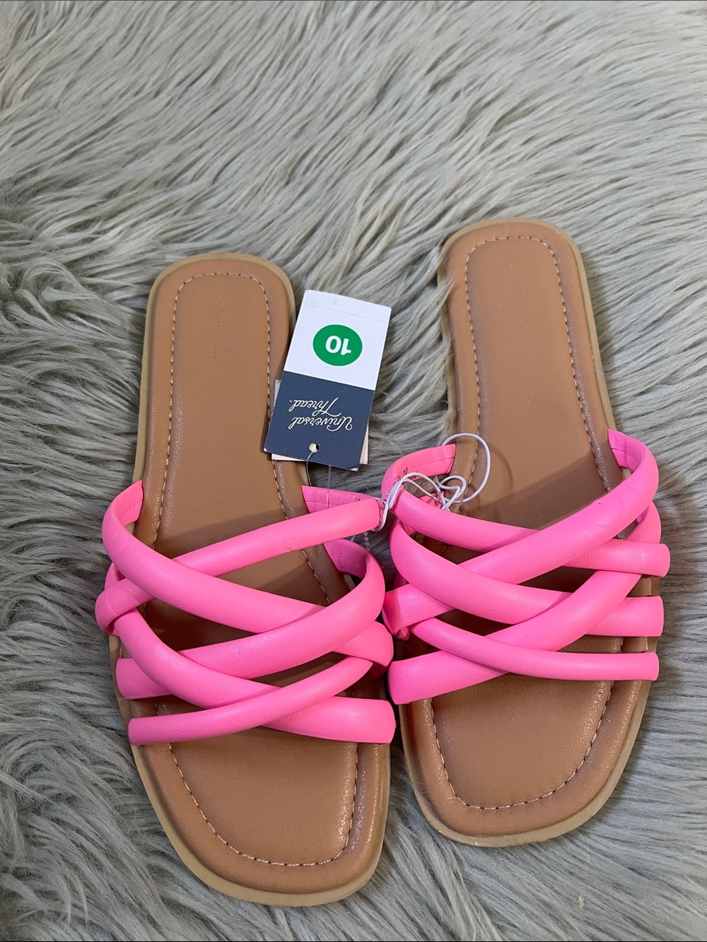 Universal Thread Hot Pink Strappy Slide Sandals
